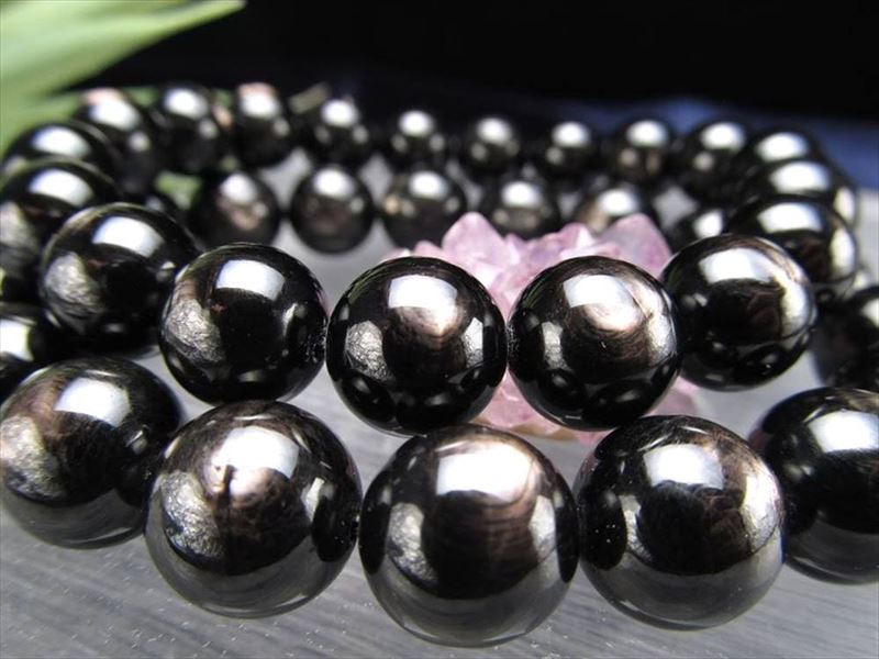 希少石 ハイパーシーン ブレスレット 8.5mm-9mm×22珠前後 艶光沢抜群