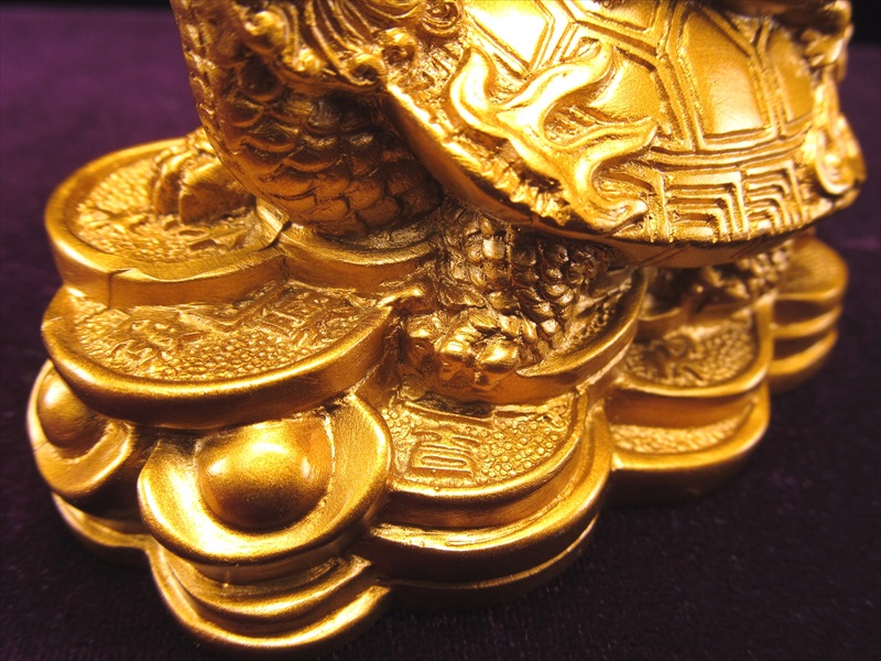 財運を高める瑞獣 Sサイズ インテリアに 龍亀 ロングイ 置物 130g前後