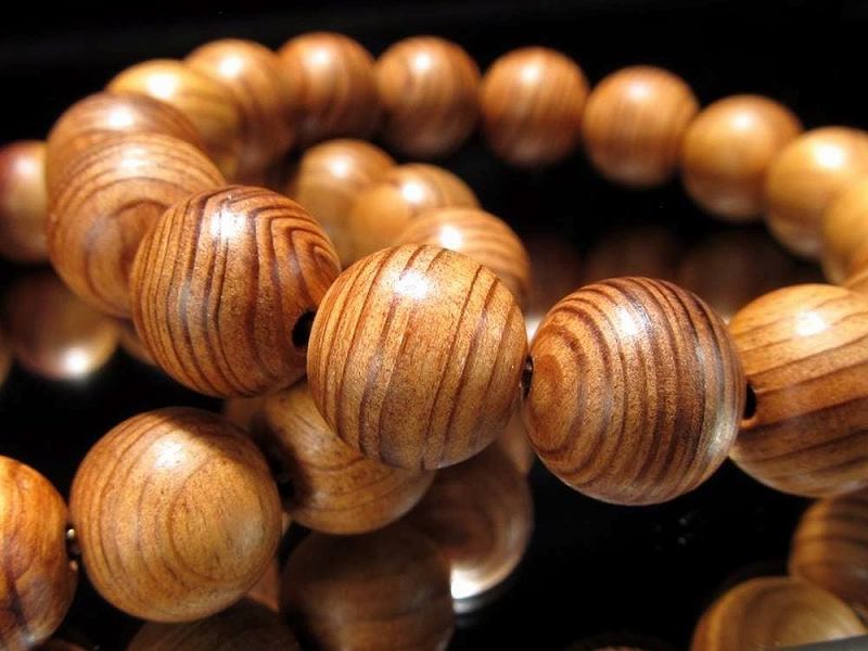 正規品 世界銘木協会 伊勢神宮御山杉大貴珠 ブレスレット 6.5mm-7mm×32