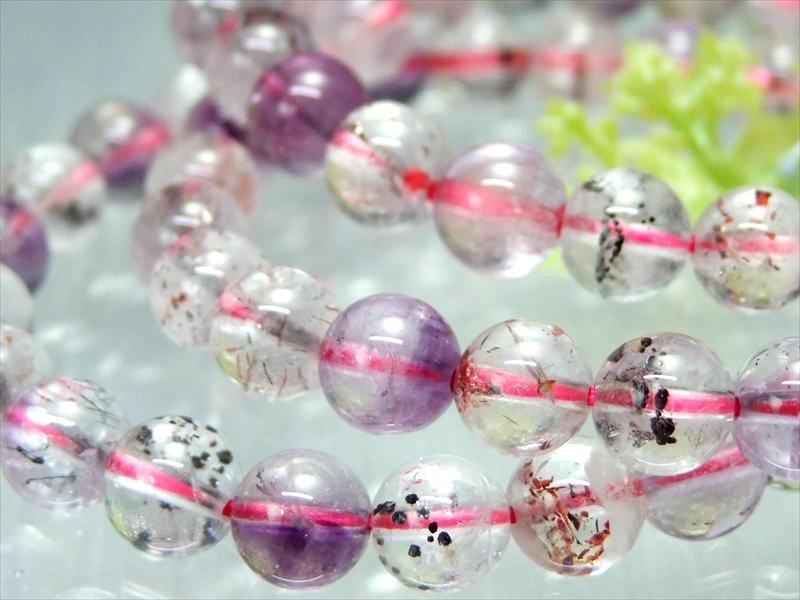 3A+ 透明感あり スーパーセブン ブレスレット 7.5mm-8mm×25珠 7