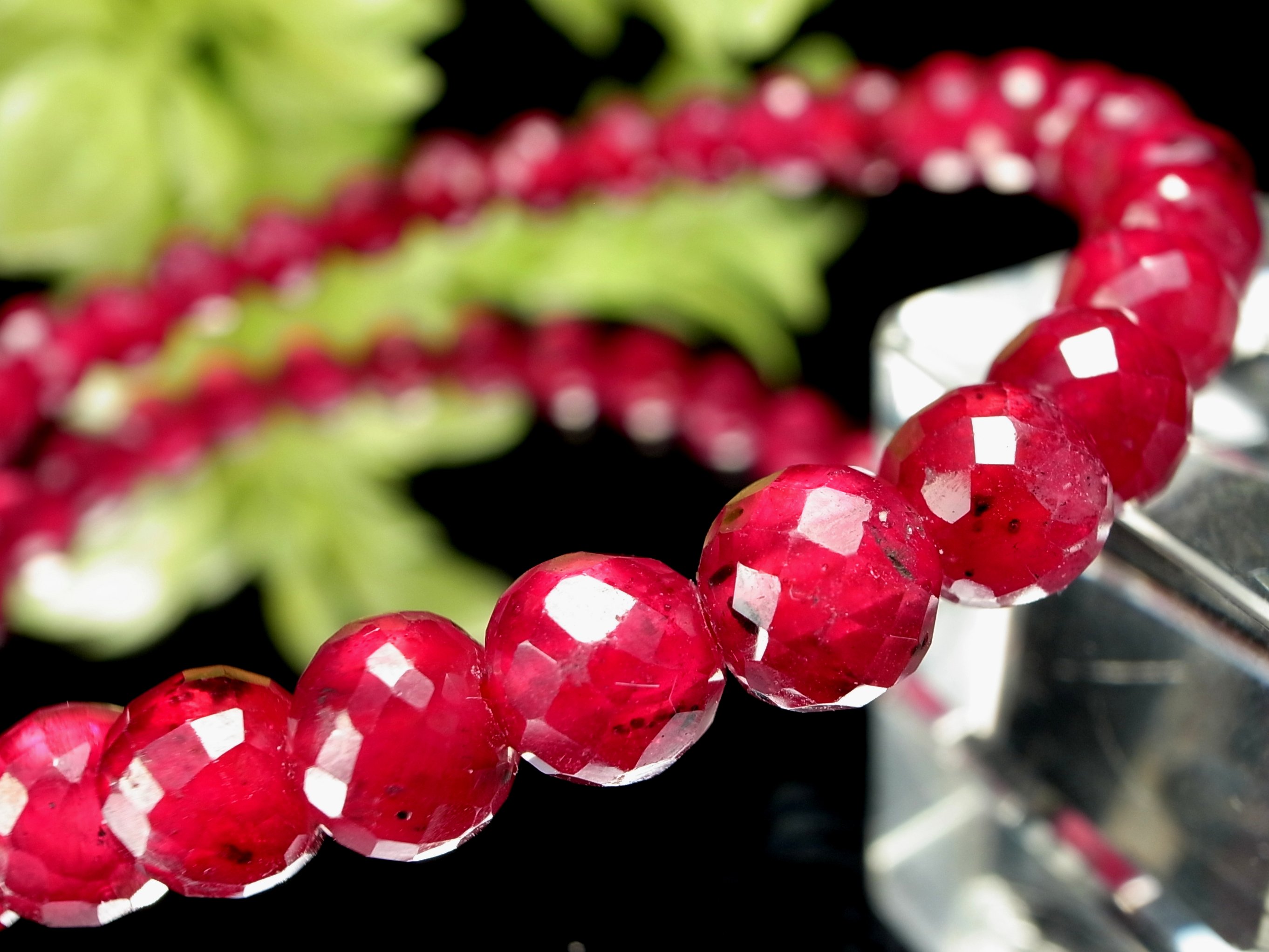 最高品質][14.5mm大粒][手磨き]リビアングラス ブレスレット 希少