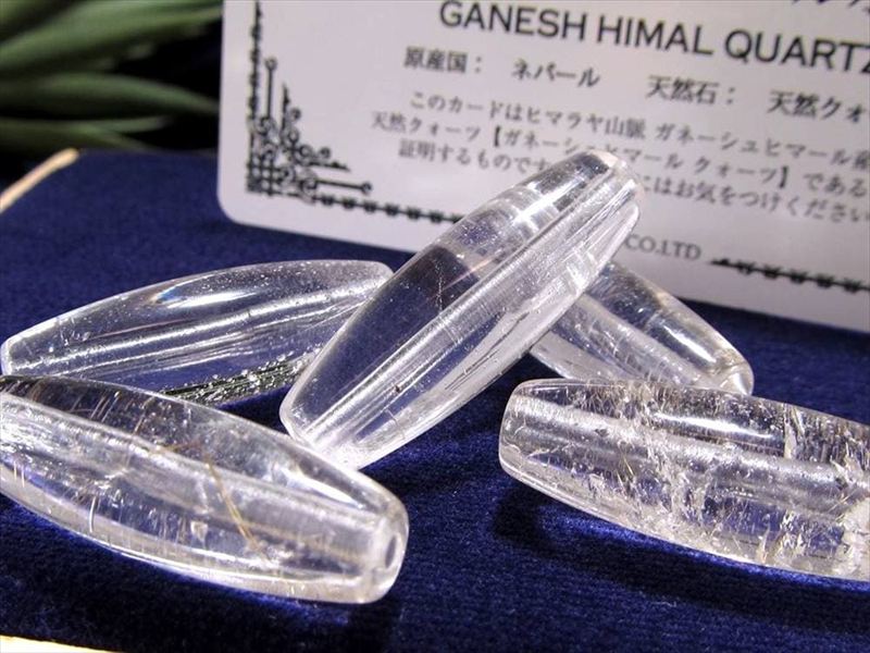 宝瓶天珠/ガネーシュヒマール水晶 ランダムでお届け ガネーシュヒマール産 水晶 天珠型ビーズ石 長さ約30