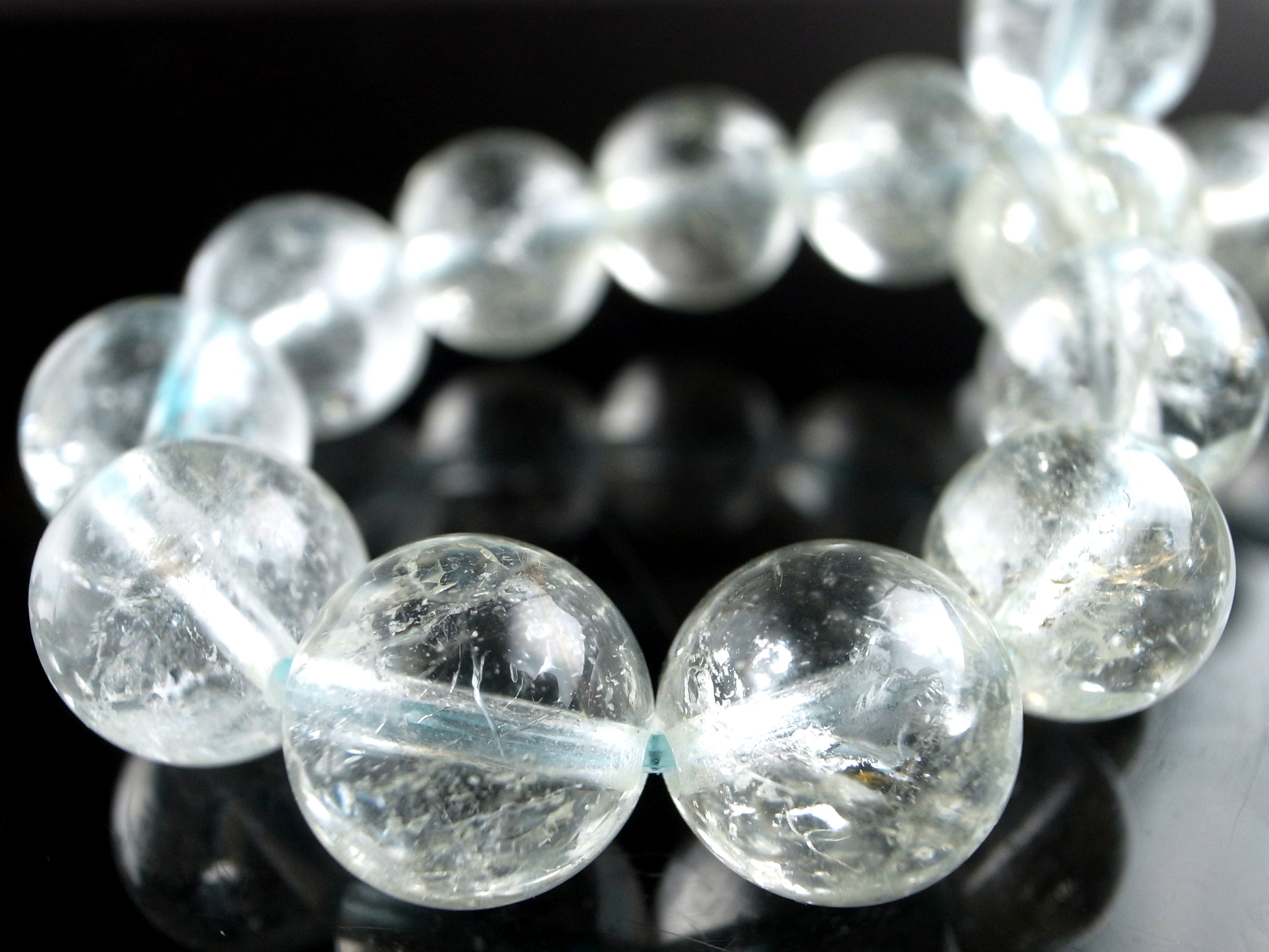 ハイクオリティ品質 透明感抜群 ヒマラヤンベリル ブレスレット 9mm