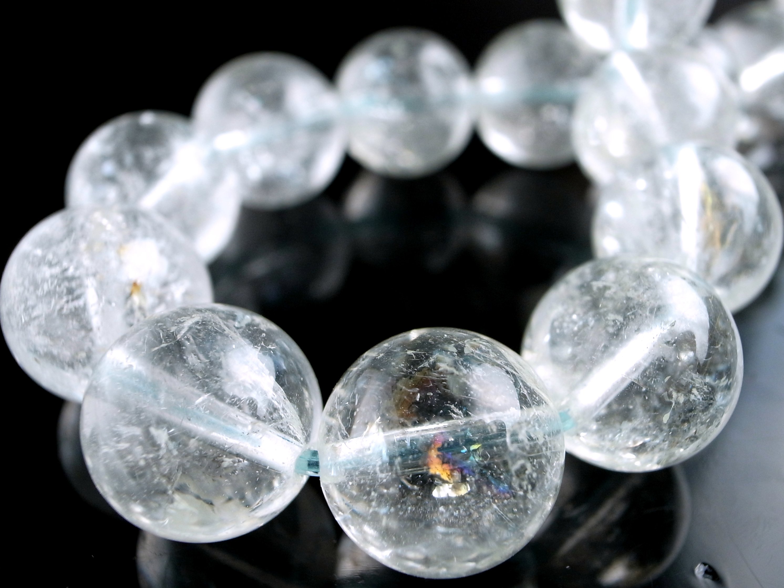 ハイクオリティ品質 透明感抜群 ヒマラヤンベリル ブレスレット 10mm