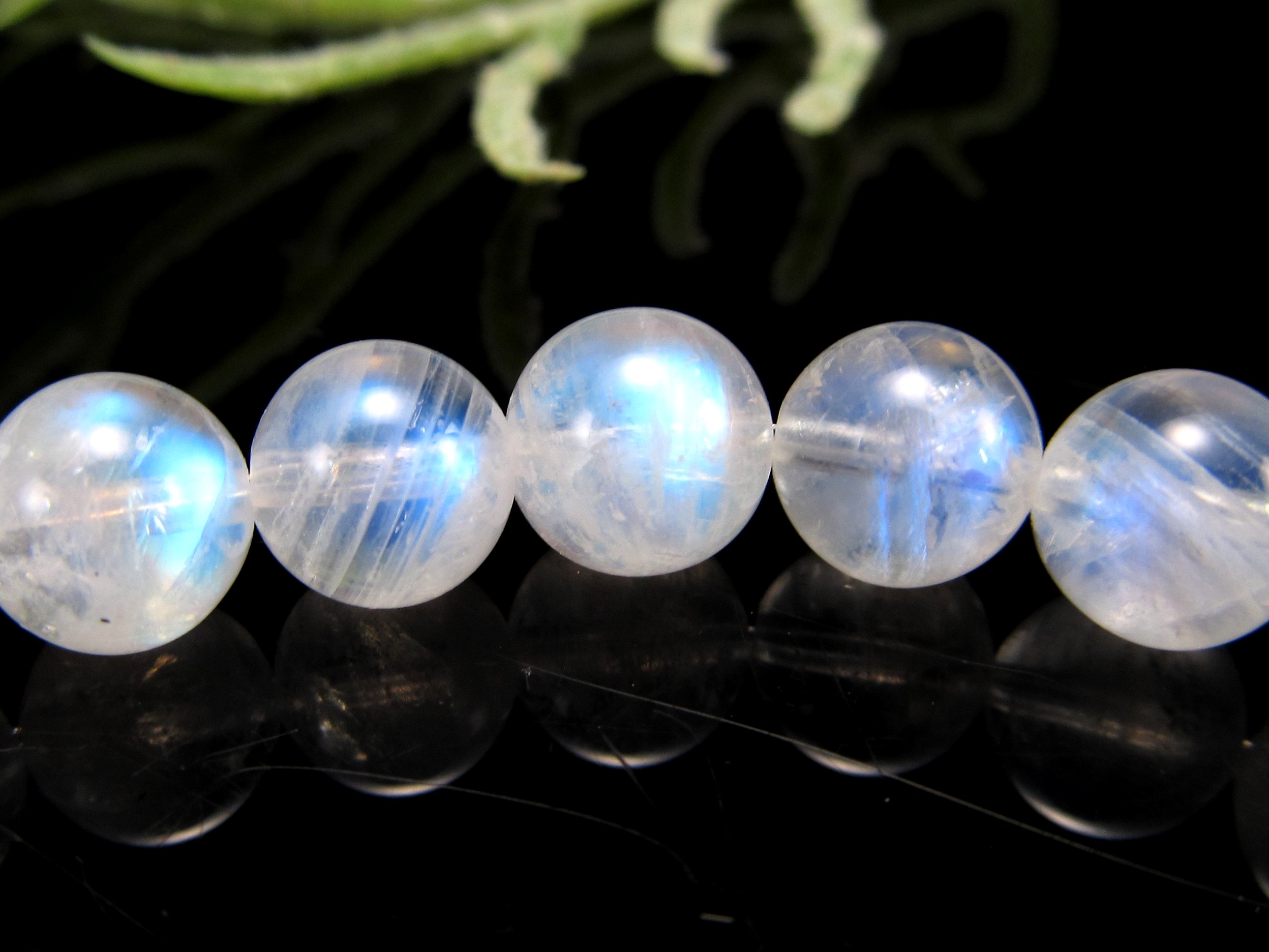 美麗ブルーシラー 5A ブルームーンストーン ブレスレット 7mm-7.5mm×26 