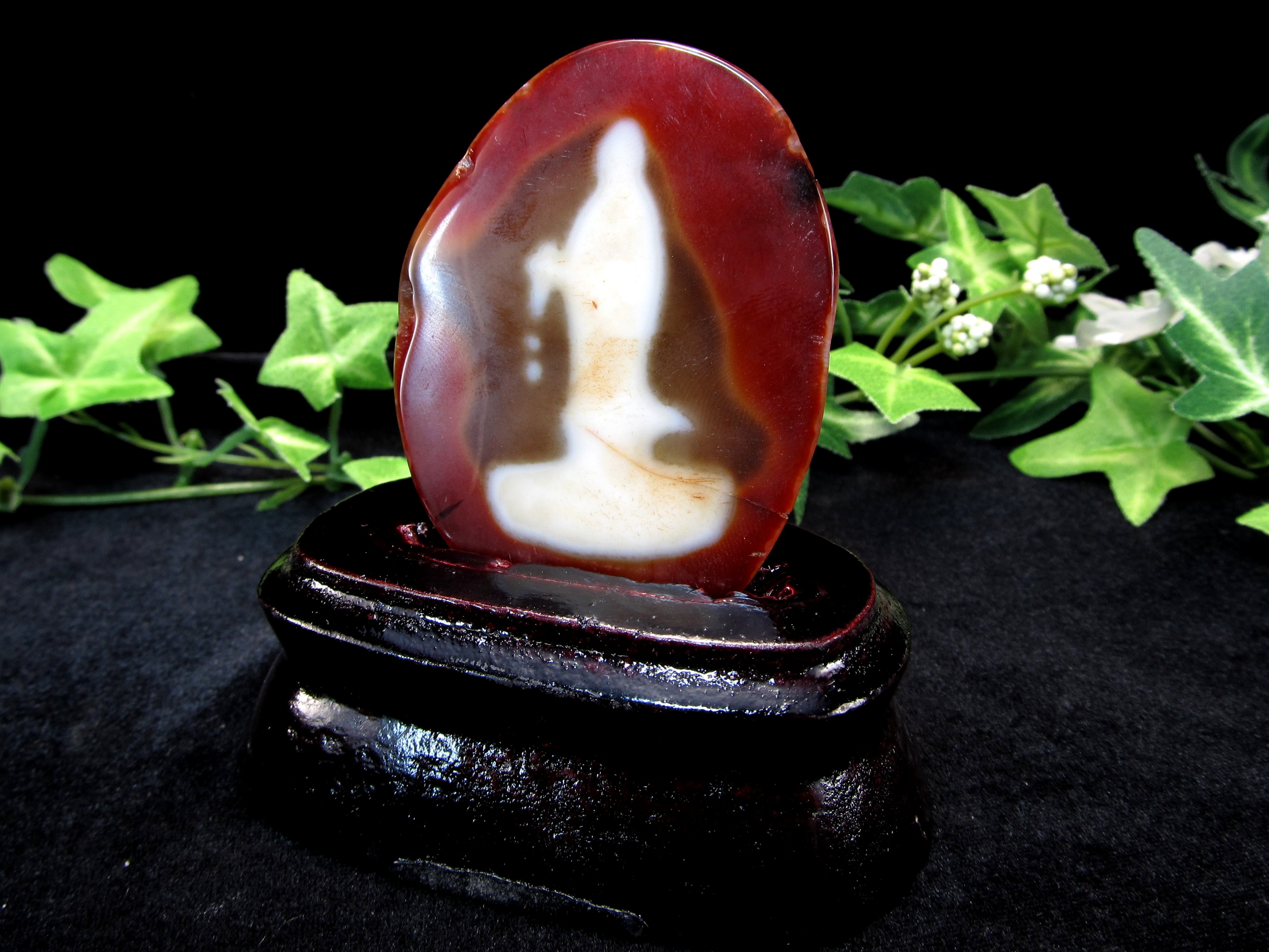 完全限定入荷 入荷頻度極少 赤瑪瑙原石スライス 観音紅天珠プレート