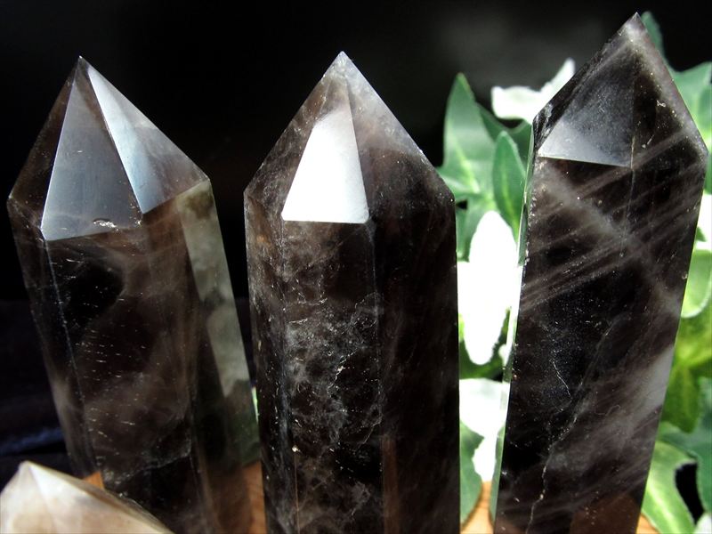 3A 黒水晶 モリオン ポイント 1個売り 重さ 90g-110g 希少 人気