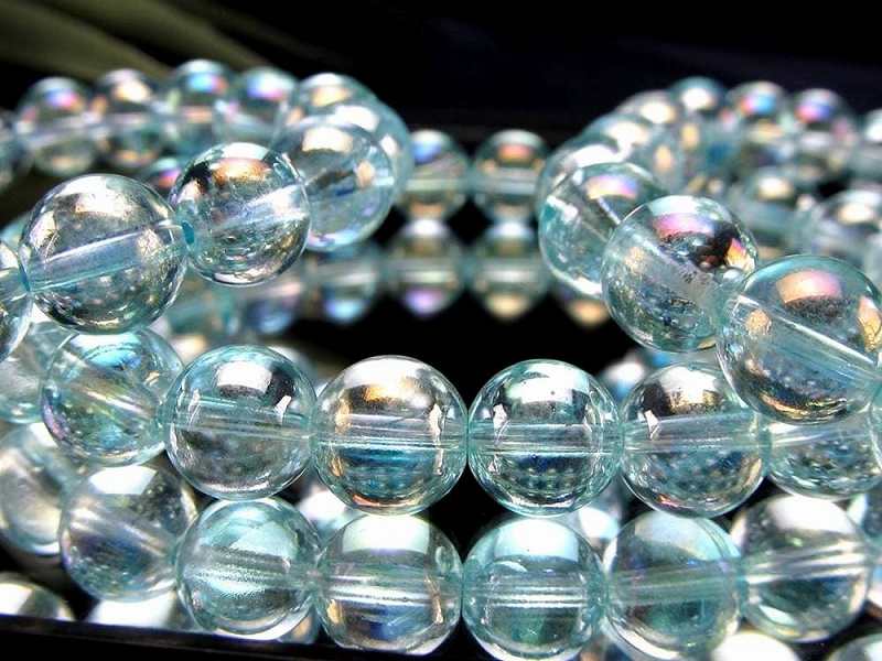 ミントグリーンオーラ ブレスレット 約8.5mm×23珠前後 自然と科学の