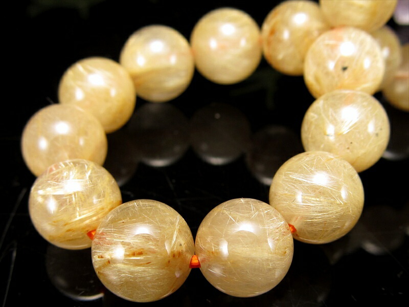 ヴィーナスヘアたっぷり 3A+ ゴールドルチルクォーツ ブレスレット 8.5