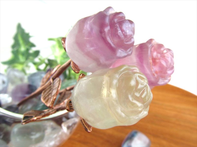 薔薇のつぼみ 愛の告白 選べる2種 マルチカラー フローライト 薔薇