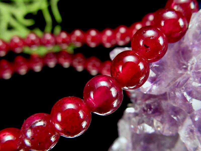 店頭展示中 ロイヤルクラス S級 宝石質 ルビー 紅玉 ブレスレット 6mm