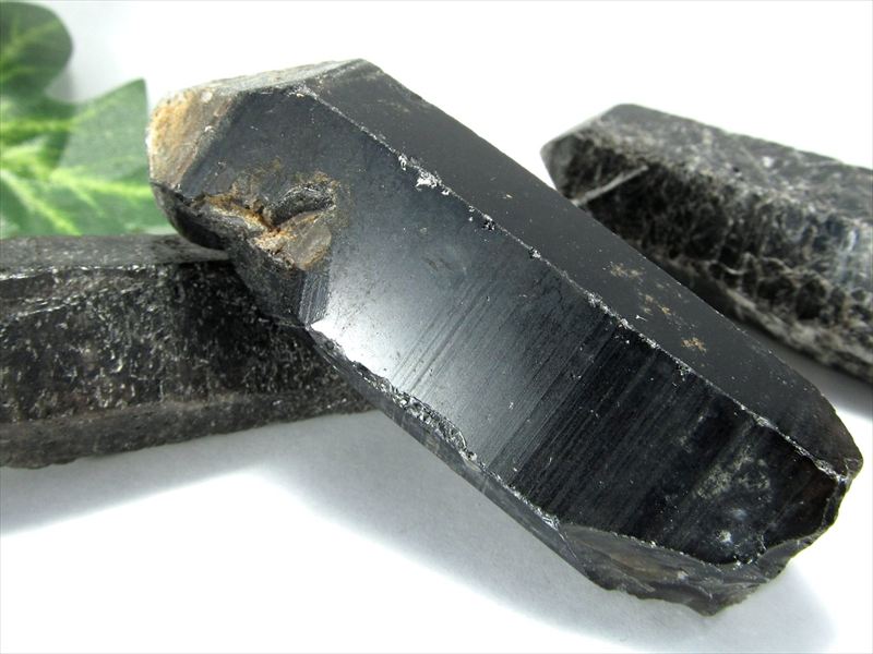 ★特選オンリー１♦★純天然黒水晶モリオン&【浄化用クリスタルチューナーセット】1 天然黒水晶 モリオン 単結晶 ラフ原石 1個売り 長さ約6cm-7cm前後 研磨