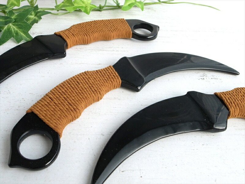 漆黒の曲線美 オブシディアン カランビット型 ナイフ 長さ約20cm 重さ