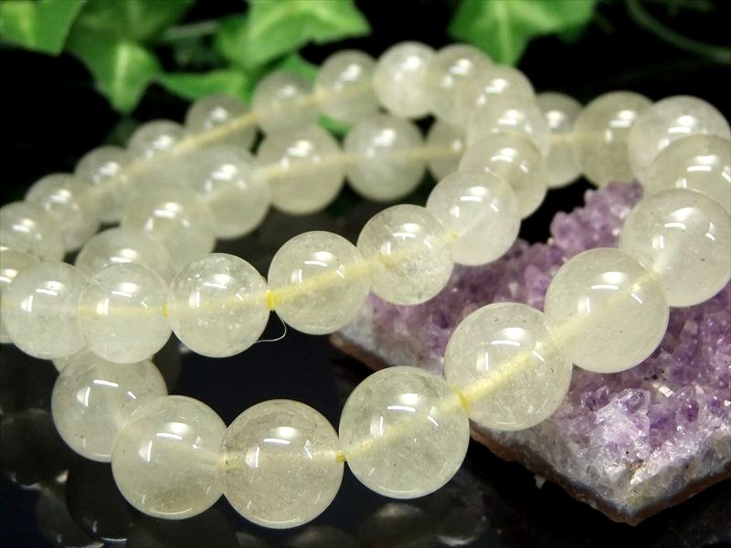 ナチュラルタイプ リビアングラス ブレスレット 約12mm-12.5mm×17珠