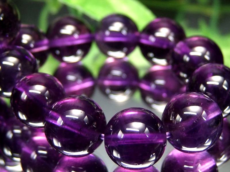 希少ウルグアイ産 4A+ アメジスト 紫水晶 ブレスレット 10.5mm-11mm×19