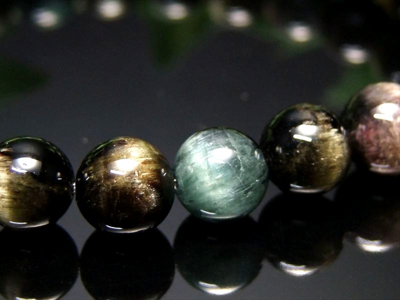 全珠キャッツアイ 4A+ キャッツアイ トルマリン ブレスレット 8mm-8.5