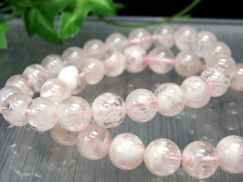セリサイトインローズクォーツ ブレスレット 9.5mm-10mm×21珠前後