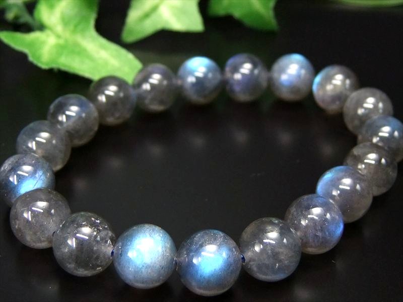 なつ 良品質大粒全粒シラー ラブラドライト ブレスレット23㍉（107