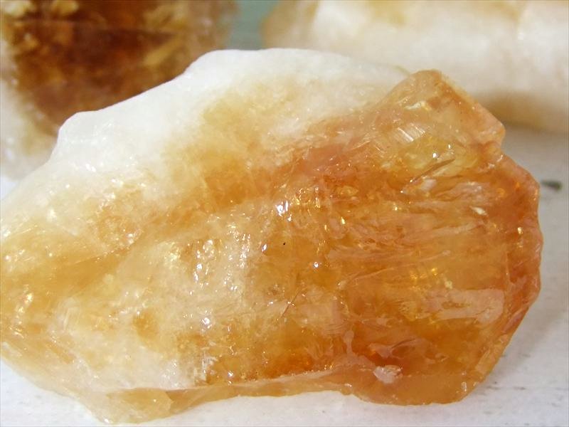 1個売り シトリン ラフ原石 100g-120g 美麗イエロー 透明感有り 金運