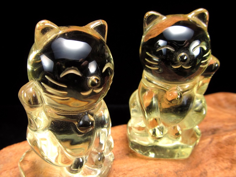 シトリン 招き猫 置物 高さ約4.5cm-5cm 1個売り 商売繁盛や良縁 金運や