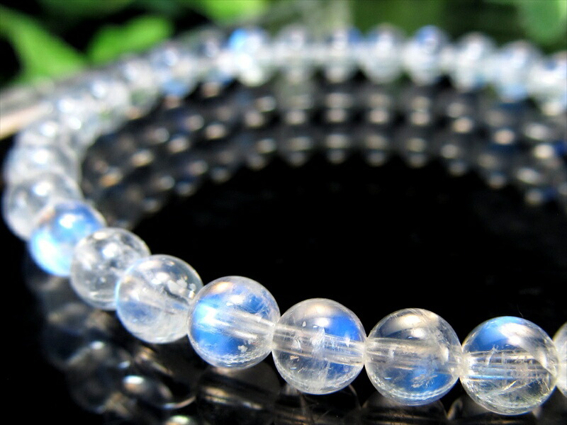 永遠の愛の象徴 5A ブルー ムーンストーン ブレスレット 5mm-5.5mm×35