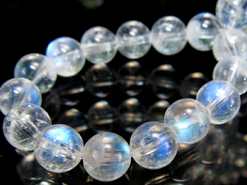 永遠の愛の象徴 5A ブルー ムーンストーン ブレスレット 5mm-5.5mm×35
