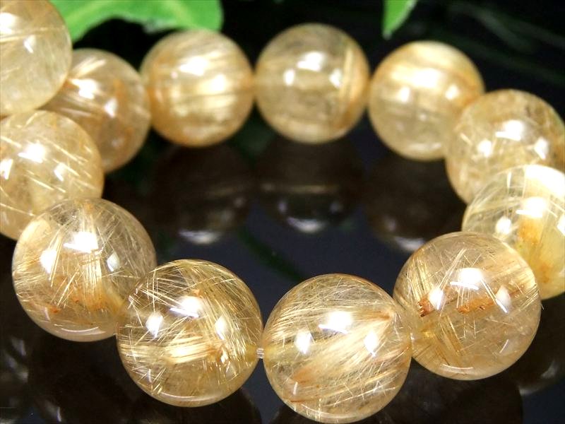迫力の束針 5A タイチン多め ゴールドルチル クォーツ ブレスレット 迫力の束針 5A タイチン多め ゴールドルチル クォーツ ブレスレット