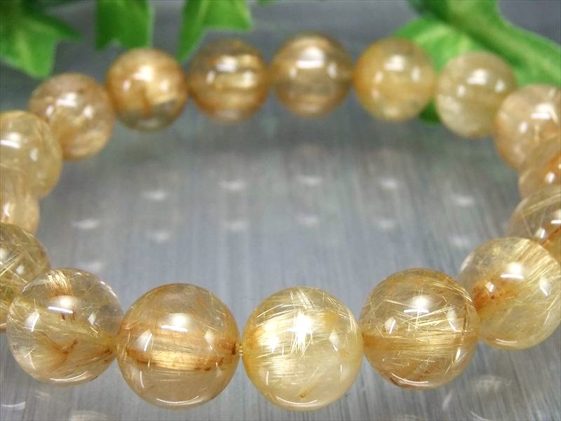 迫力の束針 5A タイチン多め ゴールドルチル クォーツ ブレスレット 迫力の束針 5A タイチン多め ゴールドルチル クォーツ ブレスレット