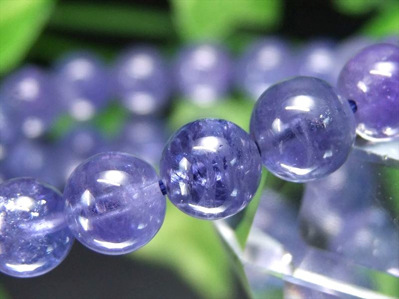 濃い 5A 宝石質 タンザナイト ブルーゾイサイト ブレスレット 7.5mm