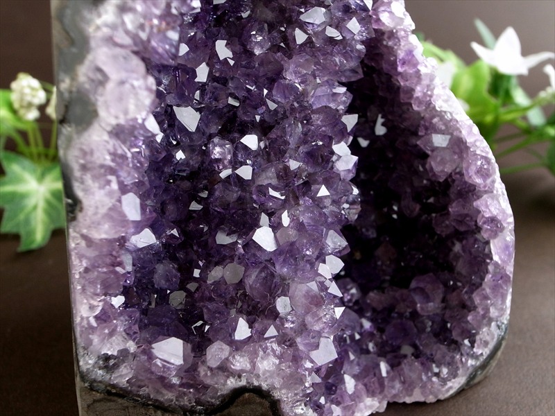 3A アメジスト クラスター スタンドタイプ 高さ100mm 重さ630g 美結晶