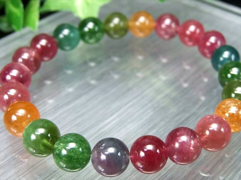 奇跡を起こす7色揃い S級 MIXカラー トルマリン ブレスレット 8.5mm