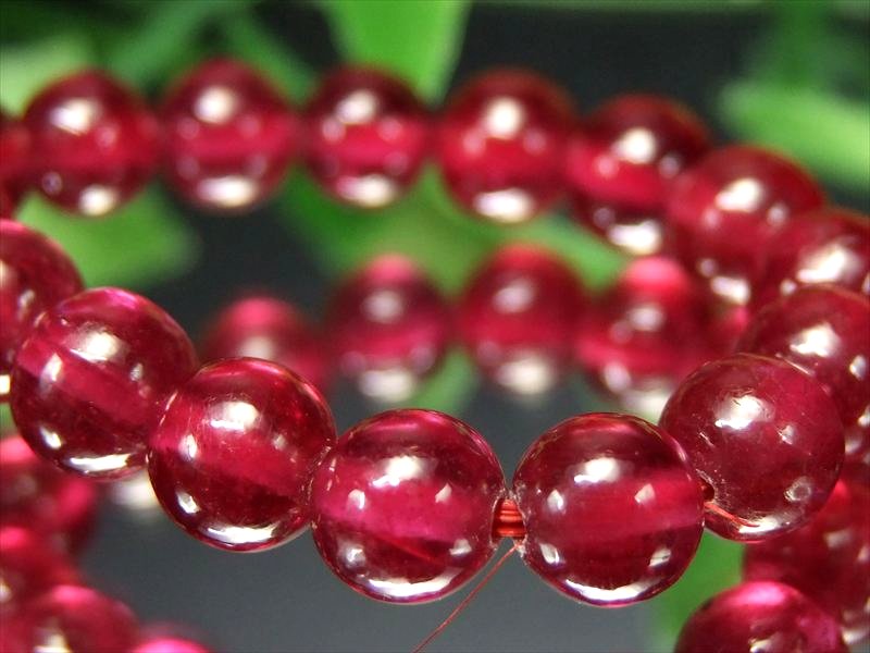 ロイヤルクラス S級 宝石質 ルビー 紅玉 ブレスレット 約7mm×30珠 内径