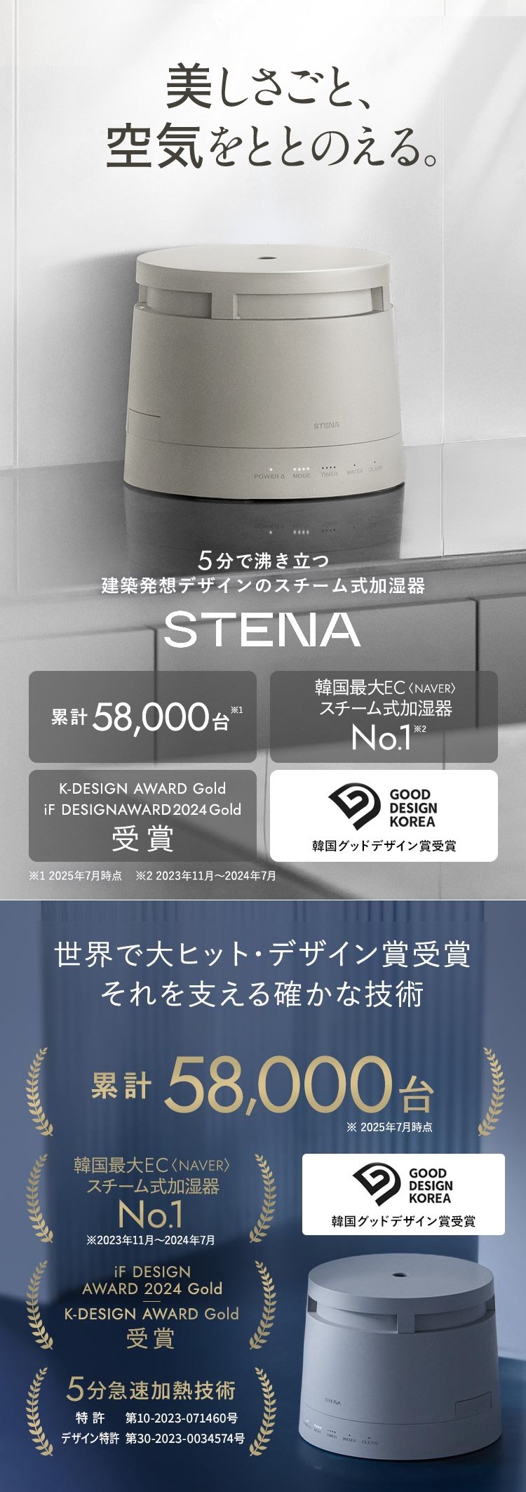 公式直営】 stena ステナ スチーム式 加湿器 5分 急速 加湿 大容量 5L 公式直営】 stena ステナ スチーム式 加湿器 5分 急速 加湿 大容量 5L