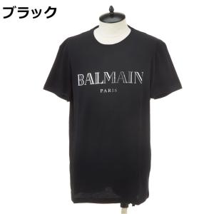 バルマン メンズ 半袖クルーネックTシャツ ロゴプリント ブラック ライトグレー ホワイト BALM...