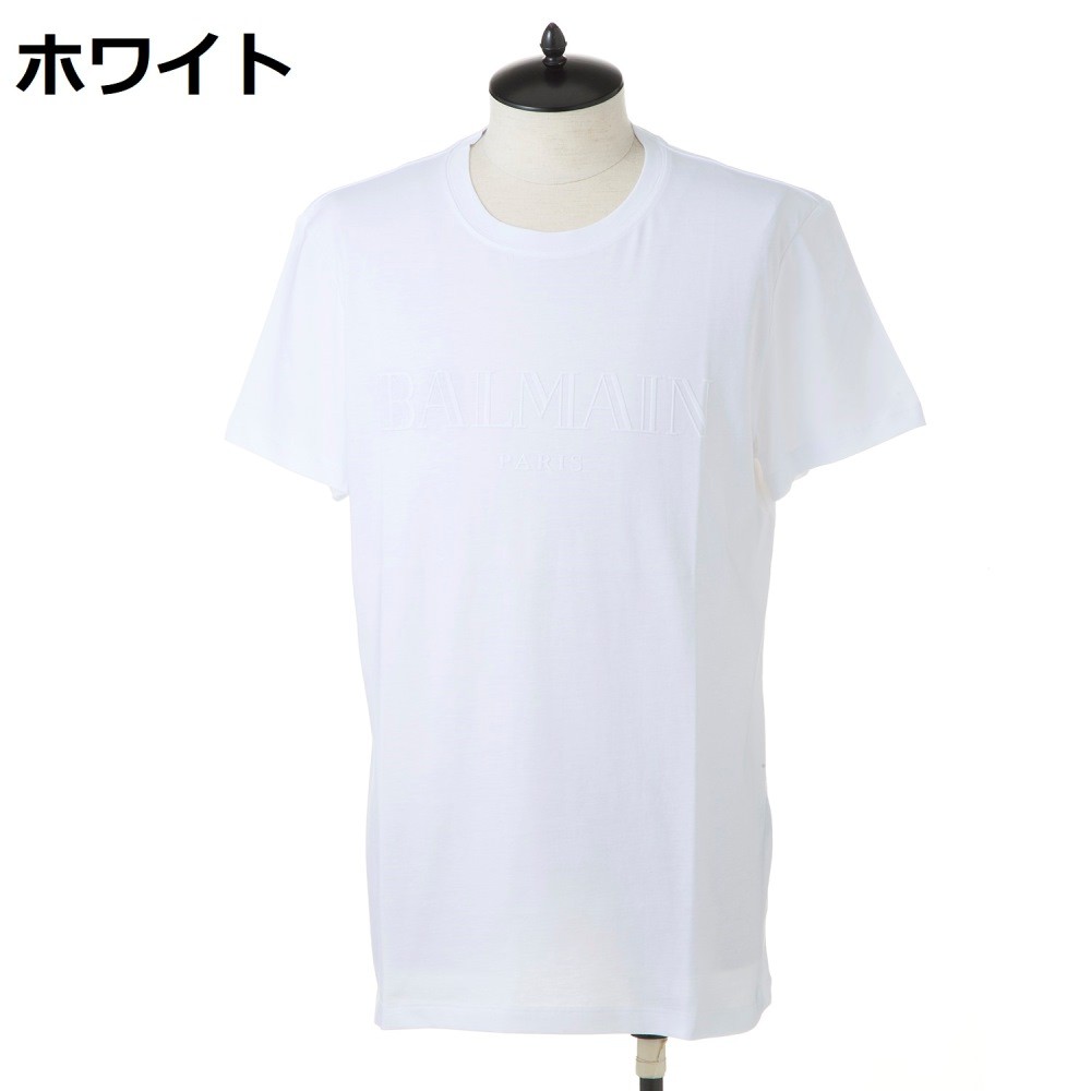 バルマン メンズ 半袖クルーネックTシャツ ロゴプリント ブラック ライトグレー ホワイト BALMAIN RH11601｜concerto｜04