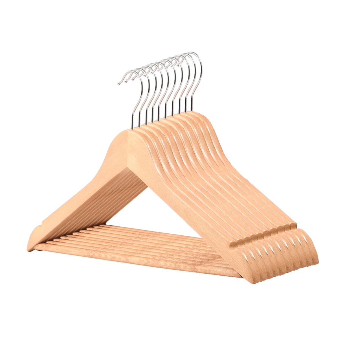 Confis ハンガー 木製ハンガー ハンガ 10本 20本 30本 型崩れ防止 滑り
