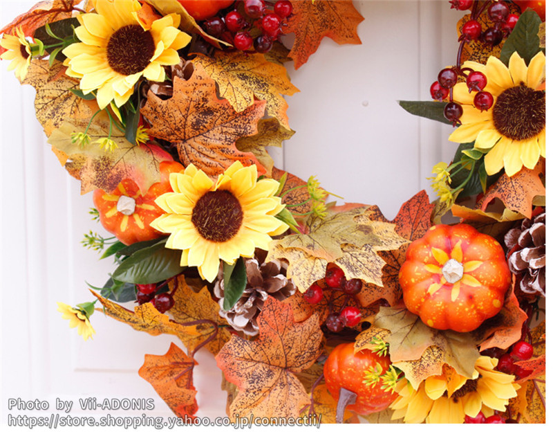 リース ハロウィン 花 秋 手作り クリスマス 飾り付け フラワーリース 