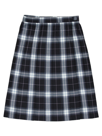 スクール スカート ロング丈 総丈58cm CONOMi  制服 スクール スカート 高校生 学生 中学 通学 プリーツ チェック  ブルー 制服スカート 長めの画像