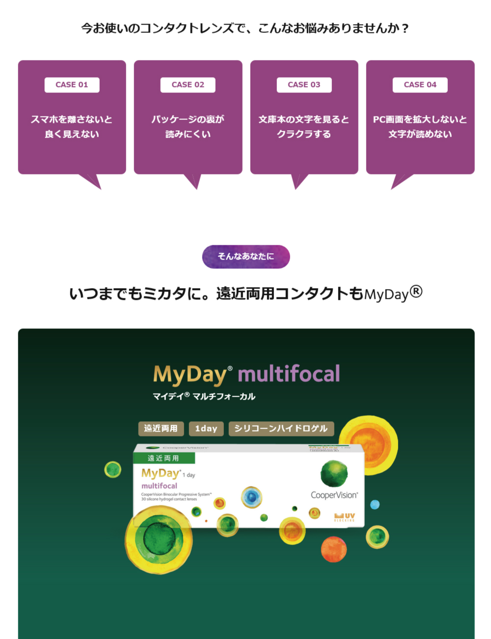 マイデイ 遠近両用 クーパービジョン マルチフォーカル 30枚入 1箱 1日