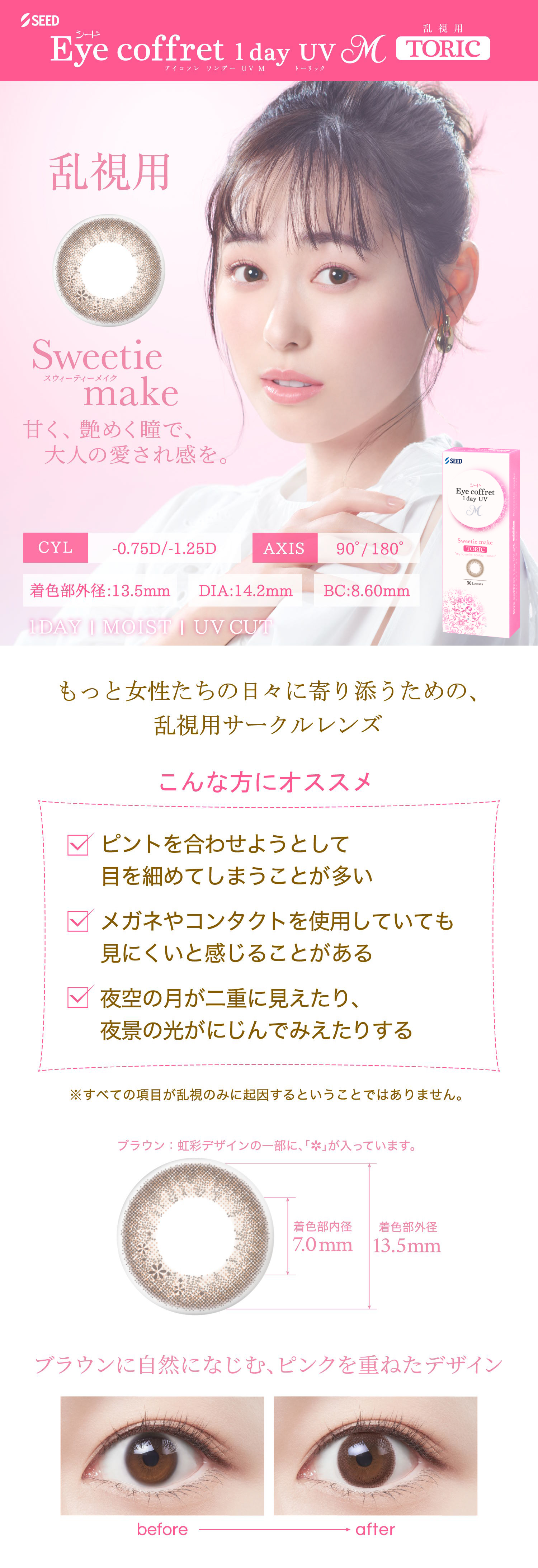 アイコフレ 混合MIXセット (3ヶ月分) 【90度対応】 ワンデー UV M
