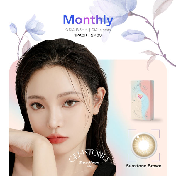 カラコン 1ヵ月 ドゥーヌーン ジェムストーンズマンスリー 2枚入 1箱 DooNoon GEMSTONES Monthly 度あり 度なし｜contactlens-miruno｜03