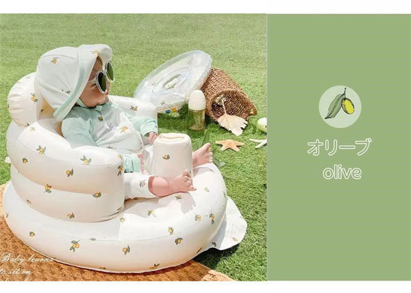 バスチェア 赤ちゃんチェア ベビーチェア ベビーバスチェア お風呂 ベビーソファー 椅子 イス お座り 食事 空気入れ コンパクト たためる 持ち運び 送料無料 | ブランド登録なし | 01