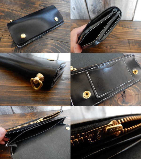 【2カラー】トラッカーウォレット 長財布 クールバイカーズ COOLBIKERS WALLET ウォレット 栃木レザー 本革 日本製 ブラック＆ブラウン