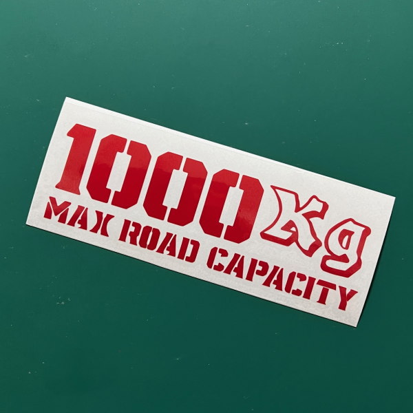 11色】最大積載量（MAX ROAD CAPACITY）1000Kg ハイエース