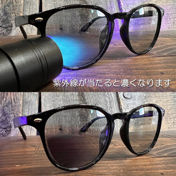 偏光・調光 サングラス 黒縁メガネ 伊達めがね Italy Design