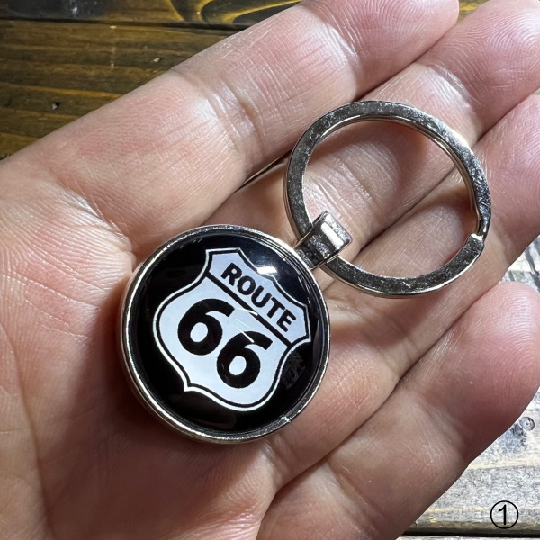 4種】ROUTE 66 ルート66 KEY RING R66 球面体 キーホルダー US