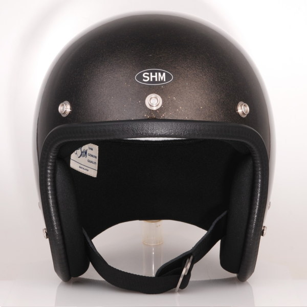 Lot-504 ジェットヘルメット SHM SG規格(全排気量) HELMETS ビンテージモデル スモールジェッペル 日本製 フレーク塗装  BLACK FLAKE