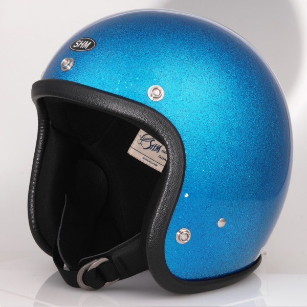 Lot-504 ジェットヘルメット SHM SG規格(全排気量) HELMETS ビンテージモデル スモールジェッペル 日本製 フレーク塗装 BLUE  FLAKE