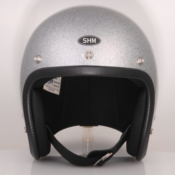 Lot-504 ジェットヘルメット SHM SG規格(全排気量) HELMETS ビンテージモデル スモールジェッペル 日本製 フレーク塗装  SILVER FLAKE