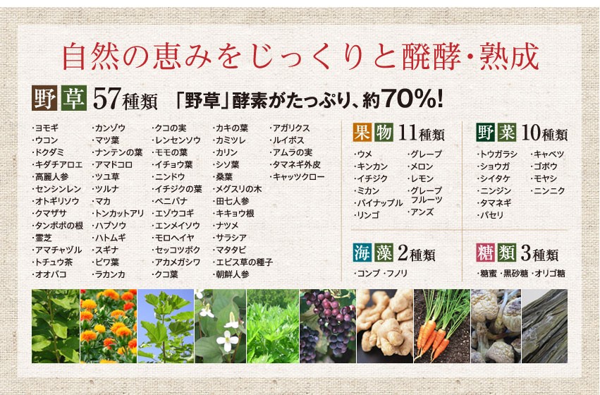 ナチュラルック 満足良品 酵素 3g×90包 80種類の厳選した植物性原材料